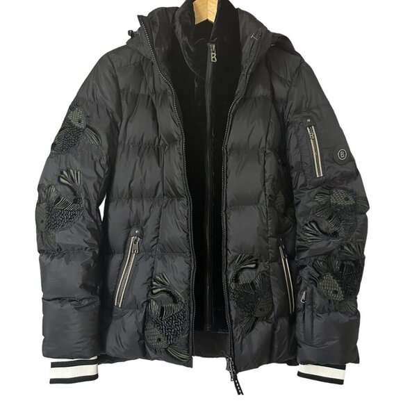 Rare Bogner Goan Thylmann Ski Puffer Down Black Coat Embroidered Fish Size XS 4 - Picture 16 of 16